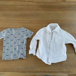 Boys: 3T - Short Sleeve T-Shirt and Long Sleeve Button-Down